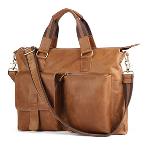 La mayoría de las bolsas de mensajero de cuero de vaca de capa de cabeza de moda para hombres, cuero resistente personalizado con logotipo, bolso de hombro impermeable para hombres - Product Image 1