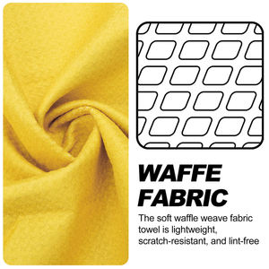 Serviette de golf au design unique, jaune vif, en microfibre gaufrée, serviette de golf personnalisée avec crochet métallique - Product Image 3