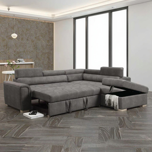Divano Letto Frank Furniture Best Seller di Grandi Dimensioni in Tessuto per Soggiorno Estraibile con Pouf Contenitore Pieghevole Articolo di Punta per la Casa - Product Image 4