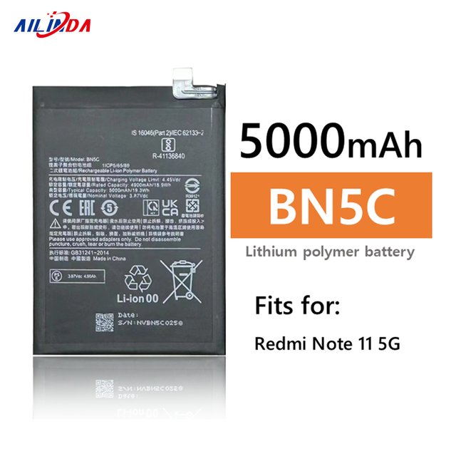 Ilinda New BN5C Original Capacity 5000mAh Mobile Phone Battery for Redmi Note 11 5G Digital Battery