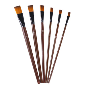 Outils de peinture acrylique professionnels BECOL, ensemble de 6 pinceaux pour artistes, manche en bois, pinceau pour peinture à l'huile et à l'aquarelle - Product Image 6