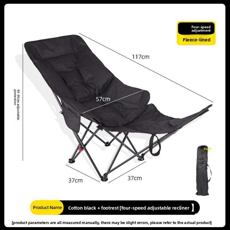 ที่พักขาแบบถอดได้ ทำจากผ้าฝ้ายสีดำ พร้อมพนักพิงสูงและที่วางแขน