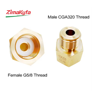 Adaptateur de réservoir en laiton doré Zimakyfa CO2 G5/8 CGA320, convertisseur de type broyeur, connecteur de cylindre, régulateur, garantie 1 an - Product Image 1