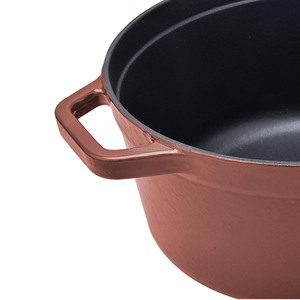 Olla ovalada de hierro fundido esmaltado de alta resistencia con doble asa para cocinar salsas, horno holandés de hierro fundido esmaltado - Product Image 2