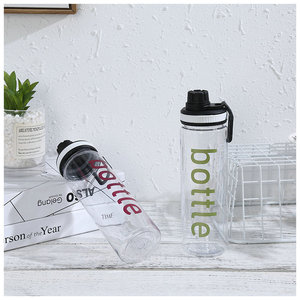 Botella de Agua de Plástico Transparente con Tapa de Rosca, Libre de BPA, Diseño Minimalista Ecológico para Correr, Acampar, Viajar, Uso Deportivo para Adultos - Product Image 2