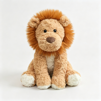Boneka Singa Plushie Custom, Bulu Lembut Keriting, Cocok untuk Hadiah dan Dekorasi Rumah