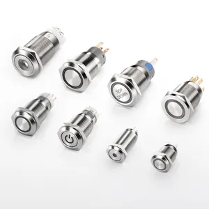 12 /16 / 19/22Mm Momentary Power Button Chuyển PC Không Thấm Nước Sử Dụng Xe Ô Tô Chuyển Đổi Nhỏ Kim Loại Thép Không Gỉ Push Button Chuyển Đổi