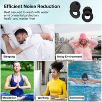 Bouchons d'oreilles en silicone pliables réutilisables à réduction de bruit pour la protection auditive et le sommeil