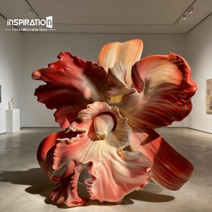 Sculpture de pétales personnalisée en fibre de verre pour la promotion de marque, sculpture abstraite de <span class=keywords><strong>couloir</strong></span> en fibre de verre, art floral en fibre de verre finition mate - Product Image 5