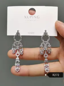 Xuping-pendientes largos de borla con temperamento de diamante, joyería exquisita y popular, 07