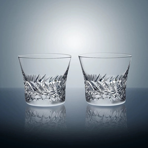 Verre à whisky et à eau en cristal sans plomb fait main de haute qualité avec gravure <span class=keywords><strong>Edo</strong></span> Cut, modèle Ailes d'Ange aux couleurs vives - Product Image 1
