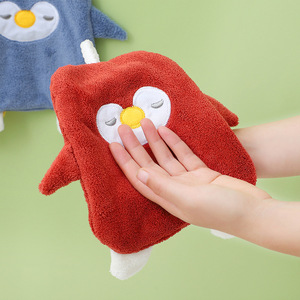 Jin Ao – serviette à main en polaire corail, 20x25 Cm, design de dessin animé, serviette de cuisine épaisse et absorbante pour la maternelle - Product Image 1