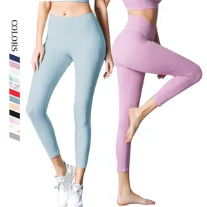 Conjunto de ropa de Yoga sin costuras para mujer, mallas deportivas con estampado OEM, colores elegantes para Fitness y gimnasio