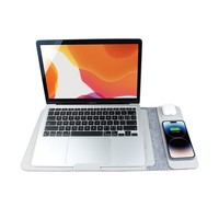 Nouveauté : Station de charge sans fil 2 en 1, sac pour ordinateur portable en cuir PU portable, chargeur de téléphone sans fil pour l'extérieur