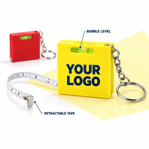 Cinta Métrica Retráctil de 1M con Logotipo Personalizado al por Mayor, Llavero con Nivel de Burbuja, Herramienta de Medición Mini de Doble Escala para Regalo Promocional - Product Image 1