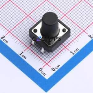 TS015-CBW1EH12.0 Tactile Switch Through hole-4P,12x12mm Switch Single Pole Single Throw Round Button 1.8N Through Hole - Product Image 1