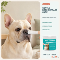 50 lingettes douces non tissées pour le nez des chiens et des chats, hydratantes, nettoyantes, parfum thé vert, formule douce, contrôle facile