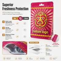 Sacs en Mylar personnalisés imprimés 3,5g, forme unique découpée, forme irrégulière, scellés, anti-odeur, sacs en Mylar spéciaux
