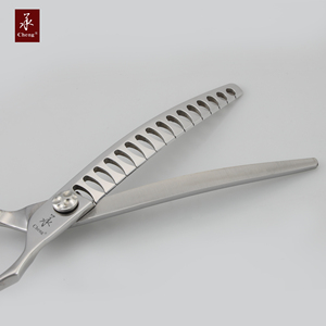 Tijeras profesionales para el cuidado <span class=keywords><strong>de</strong></span> perros, tijeras <span class=keywords><strong>de</strong></span> adelgazamiento curvadas, bloque OEM, acero japonés, CNC, YONGHE - Product Image 3