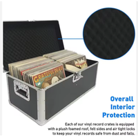 Étui rigide en aluminium de haute qualité pour 200 disques vinyles 7'' avec accessoires premium, sacs et étuis durables pour CD