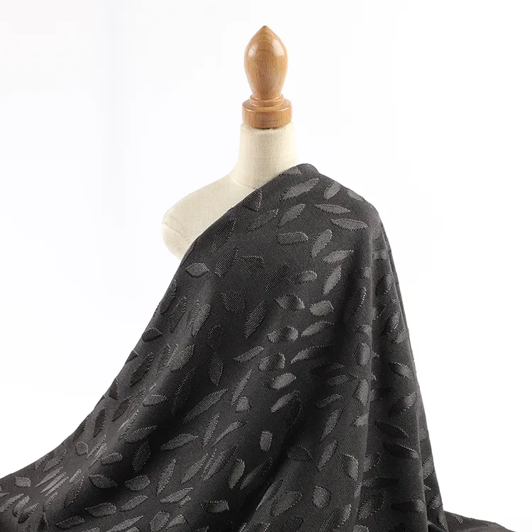 Preto Muçulmano Nida Abaya Tecido para Abaya Fio Islâmico Saudita Dubai Coreano Tingido Jacquard Poliéster Spandex Stretch Malha Xadrez