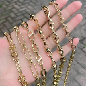 Fabrik preis vergoldete Messing Edelstahl Halskette Armband kubanische Glieder Schmuck kette