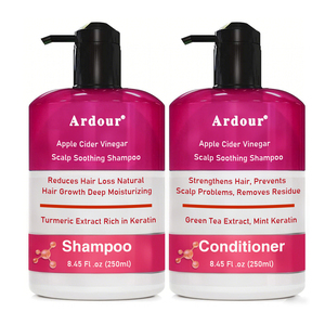 Shampooing et après-shampoing à la kératine, ensemble de soins capillaires de luxe avec huile d'argan biologique nourrissante et lissante, sans sulfate - Product Image 2