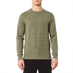 Suéter de Punto para Hombre, Cuello Redondo, Color Verde Oliva, Manga Larga, Estilo Informal para Otoño - Product Image 1