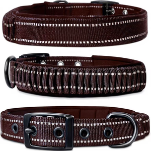 Collar de Nailon Resistente para Perro |   Hebilla Ajustable <span class=keywords><strong>El</strong></span>ástica |   Diseño Reflectante Impreso |   Bufanda de Moda para Decoración, para Todos - Product Image 1