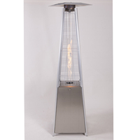 Chauffe-terrasse pyramidal exceptionnel en acier inoxydable de haute qualité, foyer portable à gaz pour jardin, chauffage extérieur de table