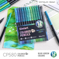 Ensemble de crayons de couleur mécaniques de la série bleu vert, crayons de couleur automatiques aux tons océaniques et forestiers, pour le dessin et l'esquisse de la nature CP580-6