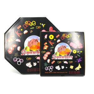 Kue Pizza makanan 10/11/12/13/15/16 "grosir Logo kustom cetak bergelombang kotak kemasan bergelombang Kraft murah - Product Image 3