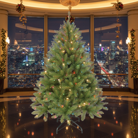 Arbre de Noël artificiel LED écologique de haute qualité en gros, base métallique, décoration intérieure pour la maison et les fêtes, 100-500 lumières LED