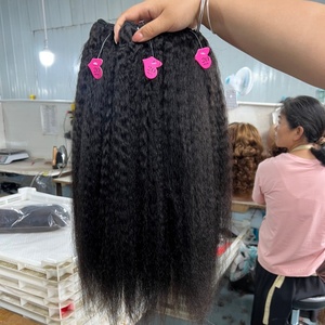 Extensiones de Cabello Humano Liso <span class=keywords><strong>Yaki</strong></span>, Grado 12A, Cabello Virgen Indio con Cutícula Alineada, Sin Procesar, Doblemente Estirado, Extensiones de Cabello Liso Rizado - Product Image 2