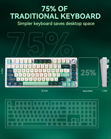 Clavier mécanique sans fil LEOBOG HI75C Pro 75% en aluminium CNC, avec fixation par joint, tri-mode, RVB, échangeable à chaud, pour le gaming, avec bouton rotatif