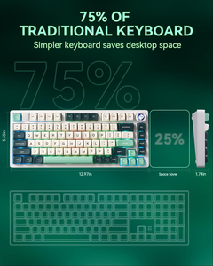 Teclado Mecánico Inalámbrico LEOBOG HI75C Pro, 75%, Aluminio CNC, Montaje Gasket, Tri-Modo, RGB, Interruptores Intercambiables en Caliente, Teclado para Juegos con Perilla - Product Image 6