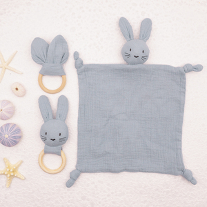 Manta de Seguridad de Muselina 100% Algodón Orgánico con Diseño de Conejito, Suave y Transpirable, Regalo para Bebés Niños y Niñas - Product Image 3