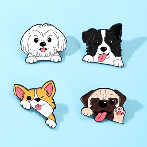 Metaal Emaille Pins Groothandel Op Maat Schattige Hond Emaille Pin Fabriek Direct Bulk Voorraad <span class=keywords><strong>Cartoon</strong></span> Puppy Reversspeld voor Huisdierliefhebbers Cadeau - Product Image 1