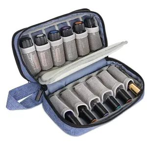 Essential Oil Carrying Case - Holds 12 Bottles (5ml-15ml, Also Fits for Roller Bottles), Portable Double-Layer Organizer