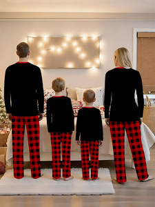Conjuntos de Pijamas Navideños Tejidos Románticos de Otoño/Primavera para Parejas, Familias y Niños, Ropa de Dormir Familiar Suave a Juego - Product Image 2