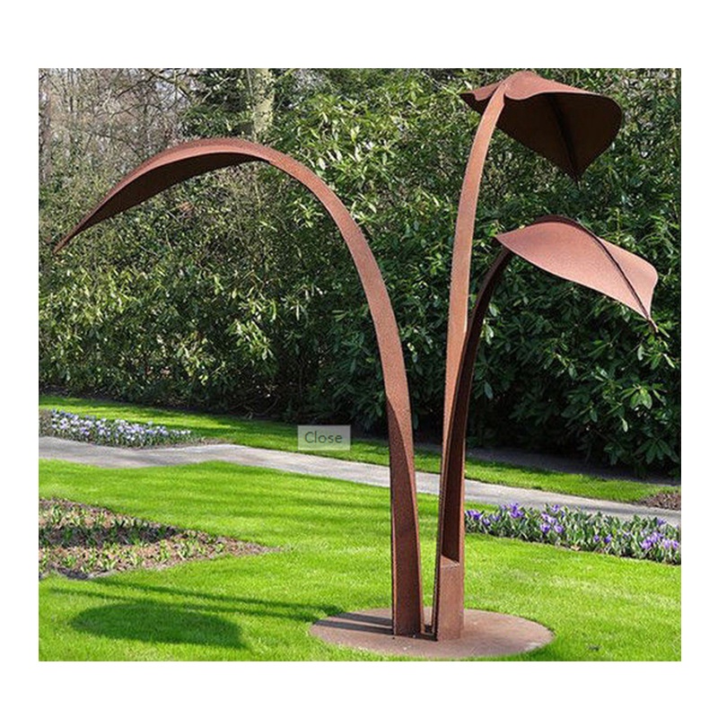 Arte do jardim Árvore Escultura De Metal De Folha De Aço Corten