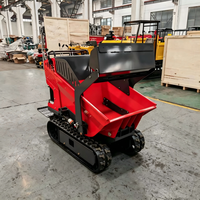 Chariot à chenilles thermique 1100 lbs (500 kg) homologué EPA, brouette motorisée 6,5 CV avec benne hydraulique, mini-chargeur de jardin pour terrains accidentés en acier