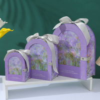 Nouvelle boîte à dragées demi-lune Monet Garden pour mariage, cadeau pour demoiselle d'honneur, écologique, réutilisable, avec poignée, vente en gros