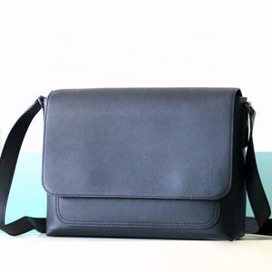 Nouveau sac à bandoulière noir Louises pour homme, sac de créateur de luxe <span class=keywords><strong>Vuitton</strong></span> en cuir de vachette, sacoche à motif litchi - Product Image 1