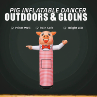 Danseur gonflable publicitaire en forme de cochon en tissu Oxford pour supermarchés et restaurants en extérieur