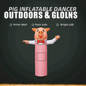 Muñeco Inflable Promocional Publicitario para Exteriores, Supermercados y Restaurantes, con Forma de Cerdo, Material Oxford, con Movimiento de Brazos - Product Image 4