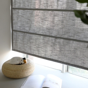 Innermor Solid Faux tenda di lino romano tenda Per soggiorno metà Blackout romano tende a rullo per finestra Della Cucina Su Misura - Product Image 5