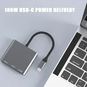 Wholesale 3 In 1 Multi-port Expander Hub Splitter Usb C 1 Type C Cable Adapter Compatible Hub Docking Hdmi Usb 3.0 For Laptop