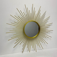 Accessoires d'intérieur personnalisés, miroir mural décoratif en métal en forme de soleil, miroir abstrait doré de luxe, décoration murale pour salon