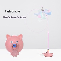 Bâton de jeu pour chat Zoyi avec plume colorée et tige en fil métallique, en PP, 83 cm, ventouse puissante, jouet d'exercice